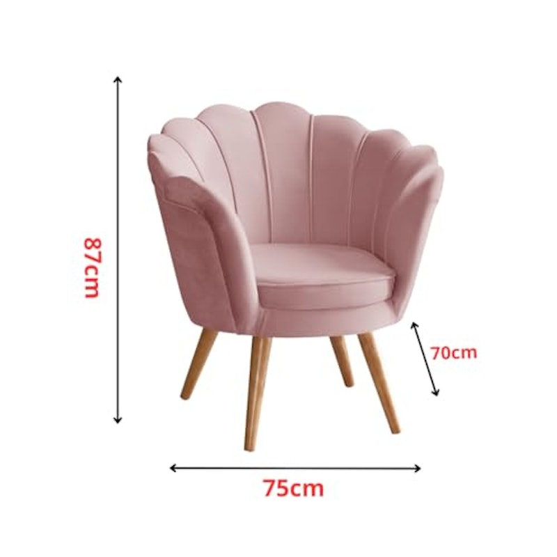 Poltrona Pétala Decorativa Pés Palito Flor 4
