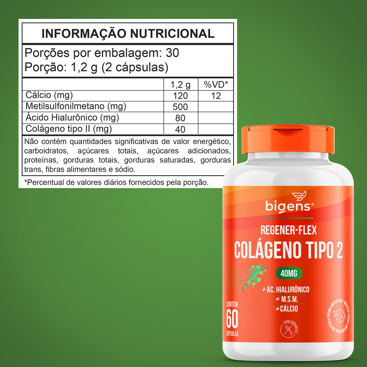 Regener Flex Colágeno Tipo 2 + Cálcio 2