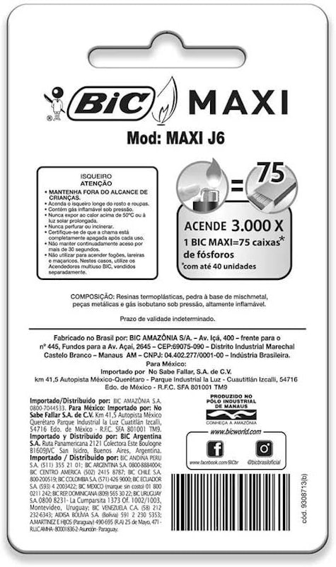 Isqueiro Descartável Maxi BIC Cores Sortidas 1 Unidade 4