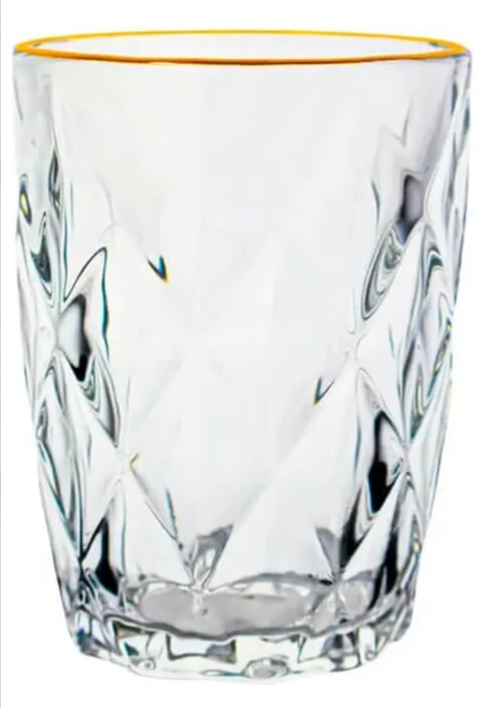 Jogo de Copos de Vidro Diamond Fio de Ouro 270 ml 6 Peças 3