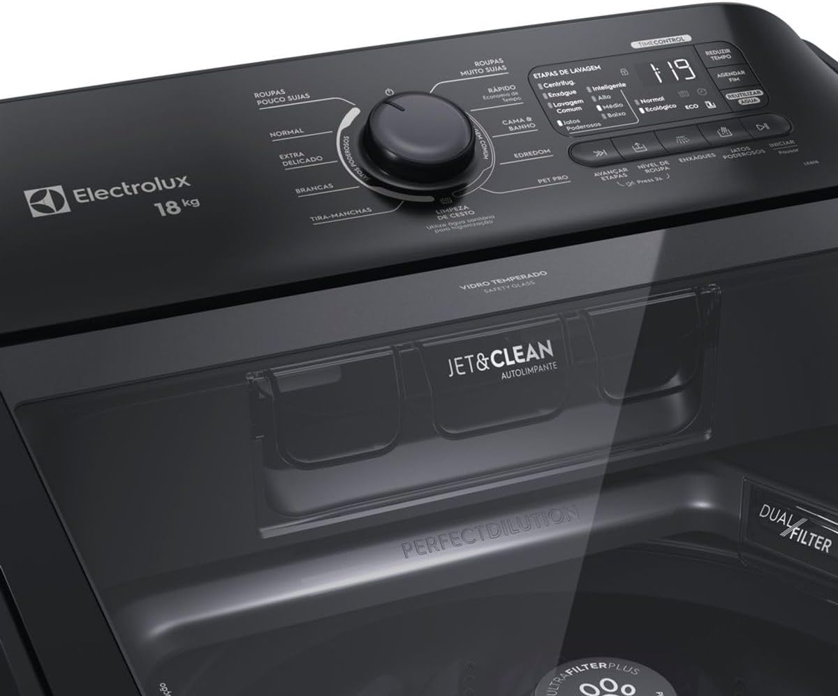 Máquina de Lavar Electrolux 18 Kg Preta Expert 3