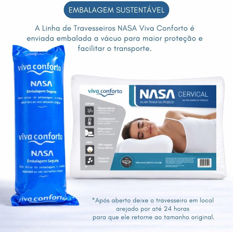Travesseiro Nasa Cervical Viva Conforto 4