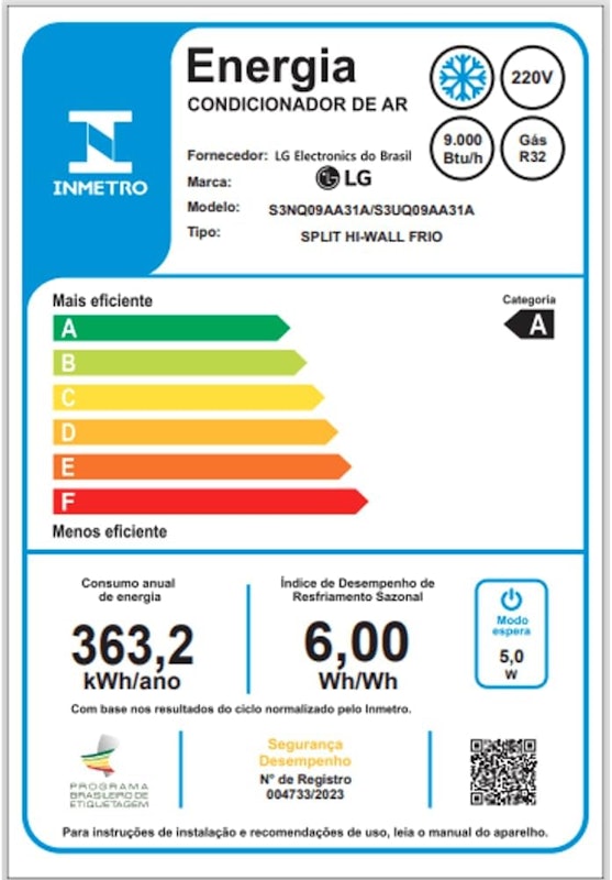 Ar-Condicionado LG AI Dual Inverter Voice Frio 9.000 BTUs (220 V) 5