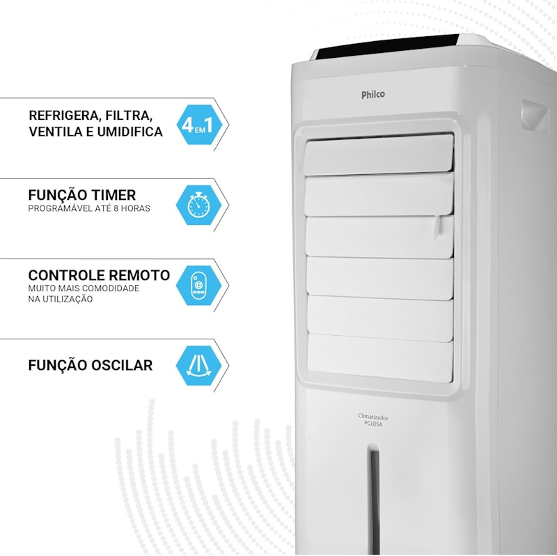 Climatizador 4 em 1 3 Velocidades Função Timer 5