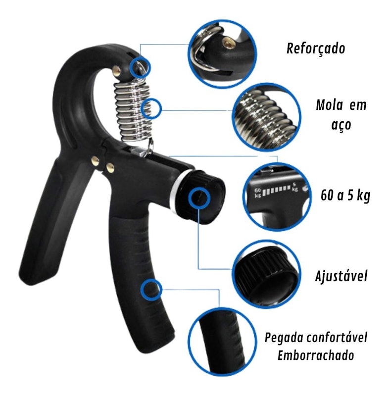Hand Grip com Mola Ajustável 5 a 60 kg 3