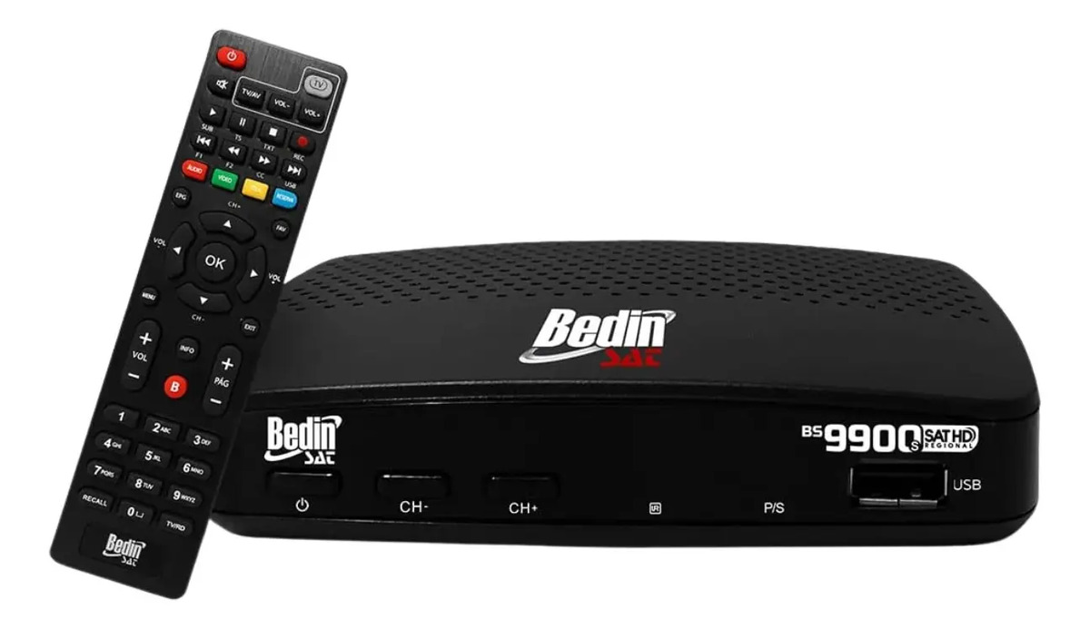 Kit Antena de chapa 60 cm Bedinsat e Receptor SAT HD Regional BS9900S 2
