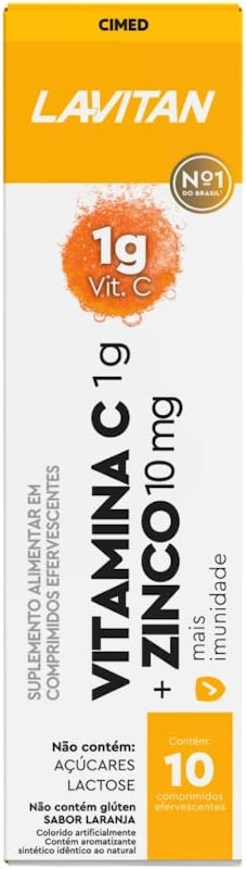 Lavitan Vitamina C + Zinco Sabor Laranja 1