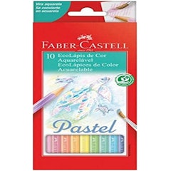 Lápis de Cor 10 Cores Aquarelável Pastel 120210P