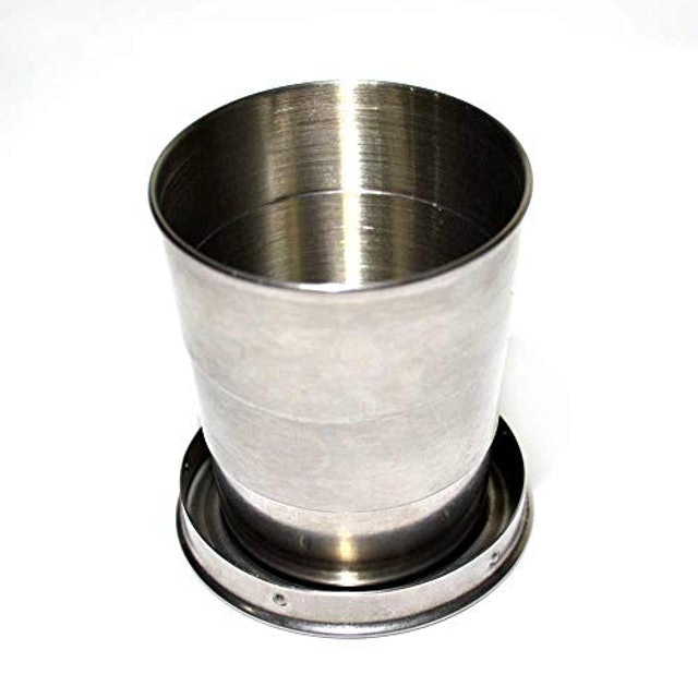Copo Retrátil em Metal Inox com Chaveiro 3