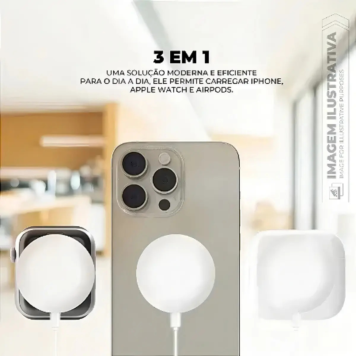 Carregador Wireless 3 em 1 Discovery Gshield 4