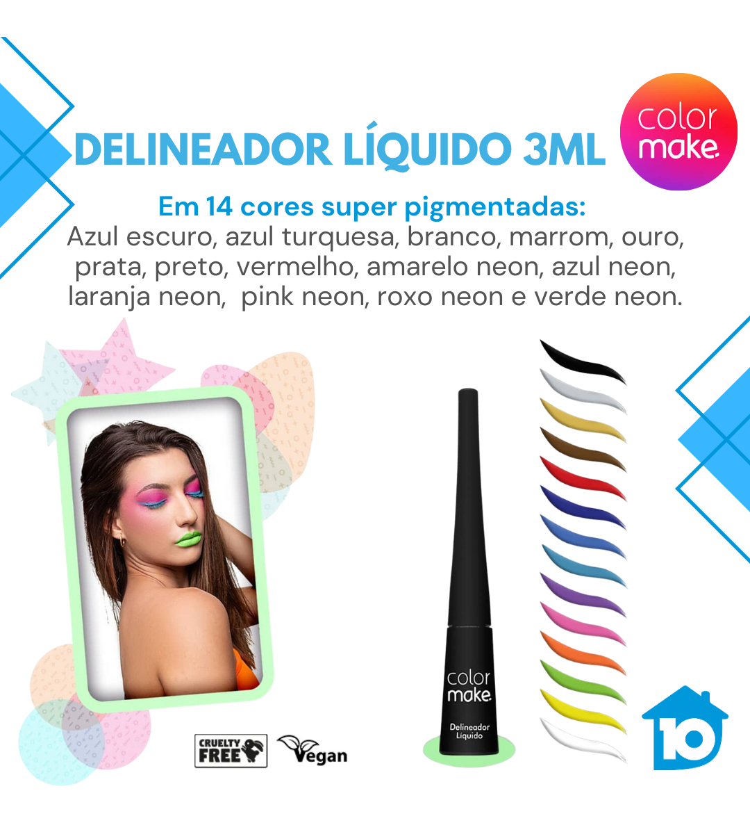 Delineador Líquido Colormake 3