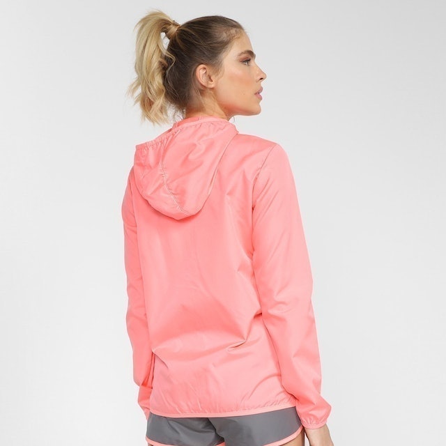 Jaqueta Corta-Vento Feminina Essential Rosa Coral 3