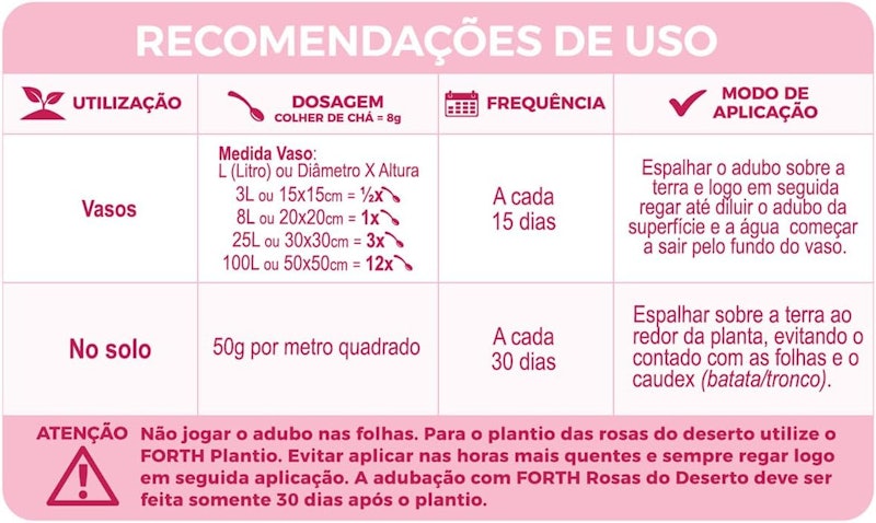Fertilizante Forth Rosa do Deserto 5