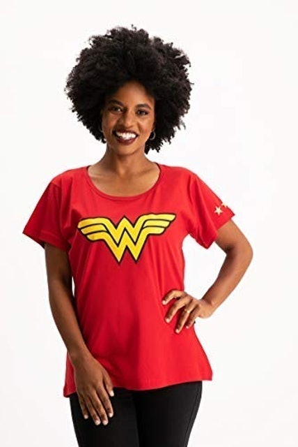Camiseta Baby Look Mulher-Maravilha Logo Clássico 1