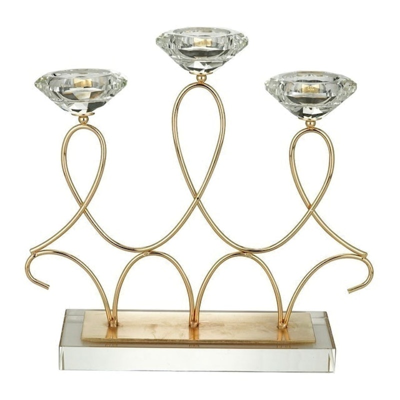 Candelabro Metal p/3 Velas Dourado 1
