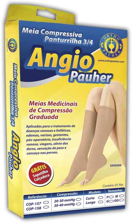 Meia Compressiva Panturrilha ¾ Angio Pauher Compressão 20 - 30mmhg 3