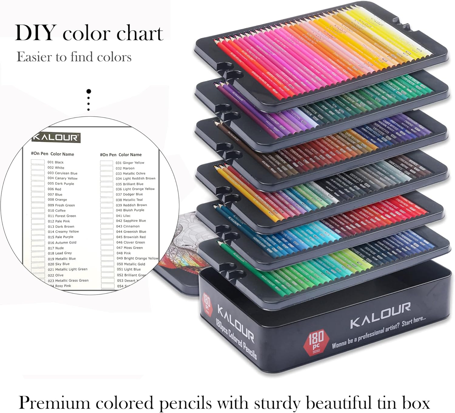 Lápis de Cor Conjunto de 180 Cores 4