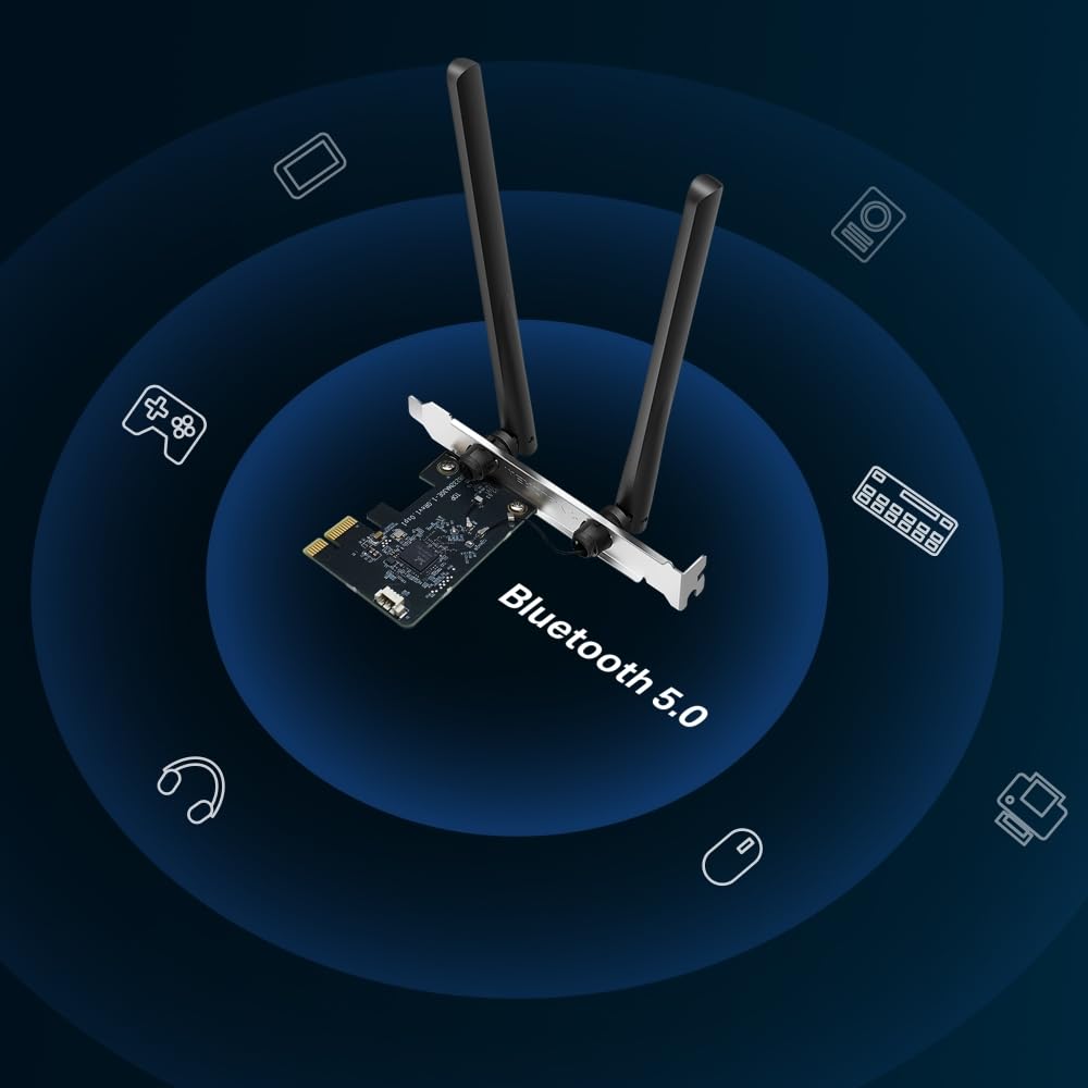 Adaptador PCIe Bluetooth AC1200 Wi-Fi 3