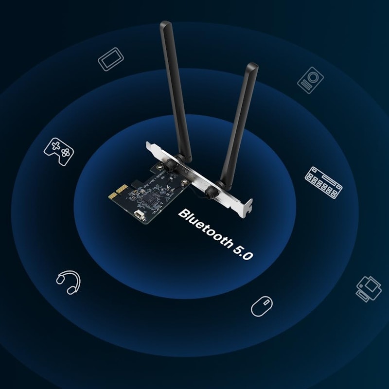 Adaptador PCIe Bluetooth AC1200 Wi-Fi 3