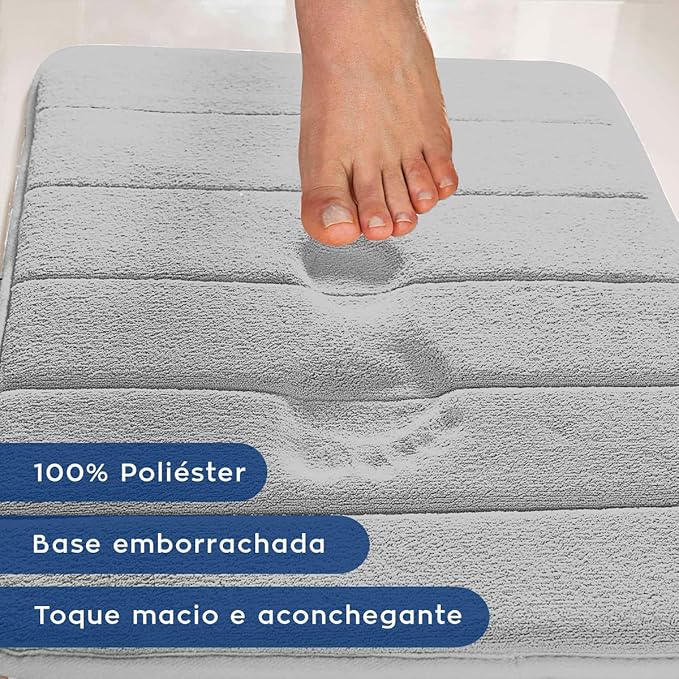 Tapete de Banheiro Supersoft 60 x 40 cm Cinza 16-0000tpx 2