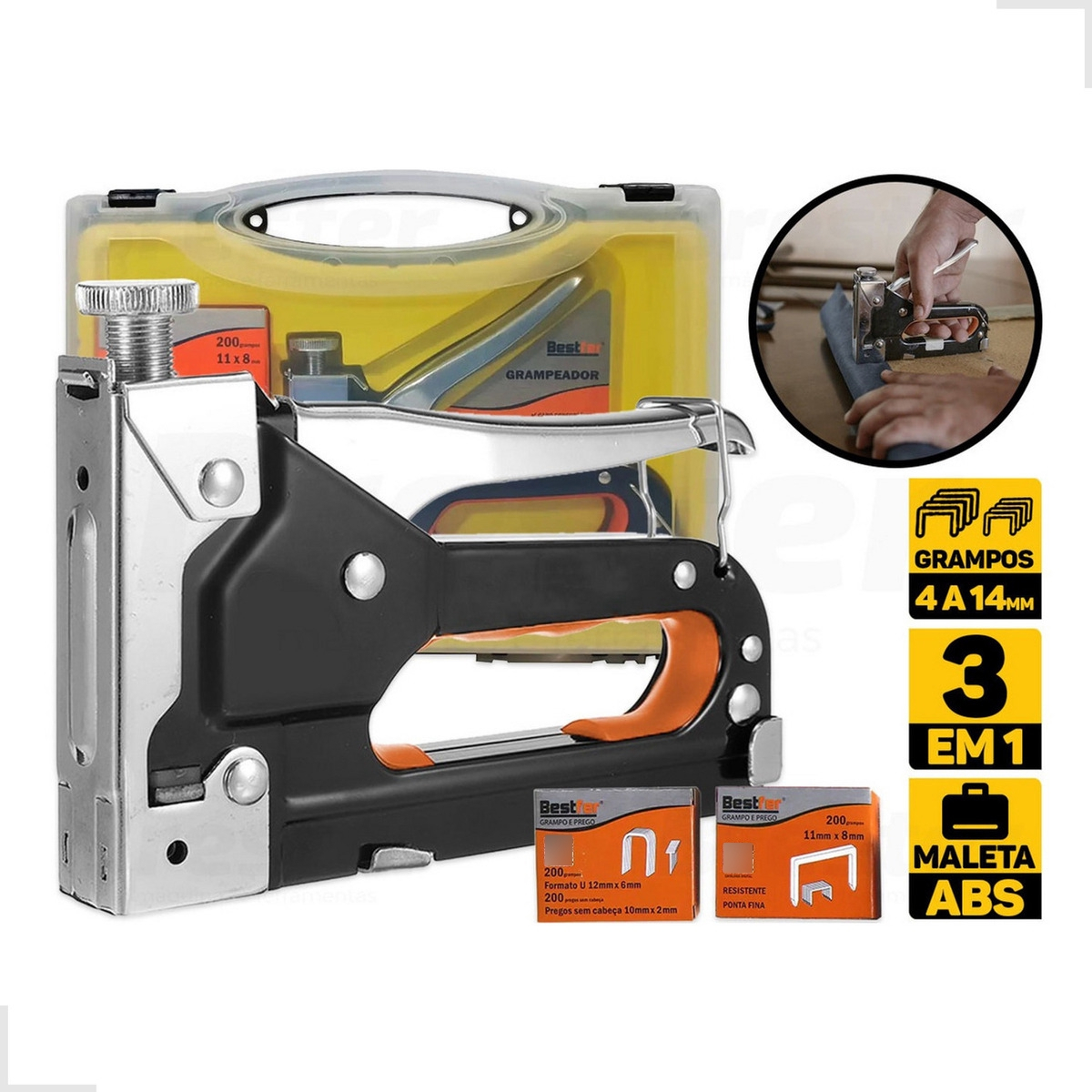 Grampeador Tapeceiro Profissional Bestfer 1