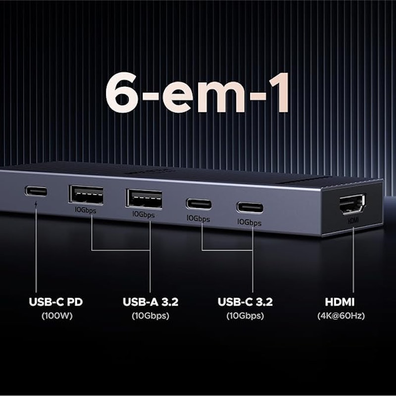 Hub Usb-C Ugreen Revodok Pro 6 Em 1 2