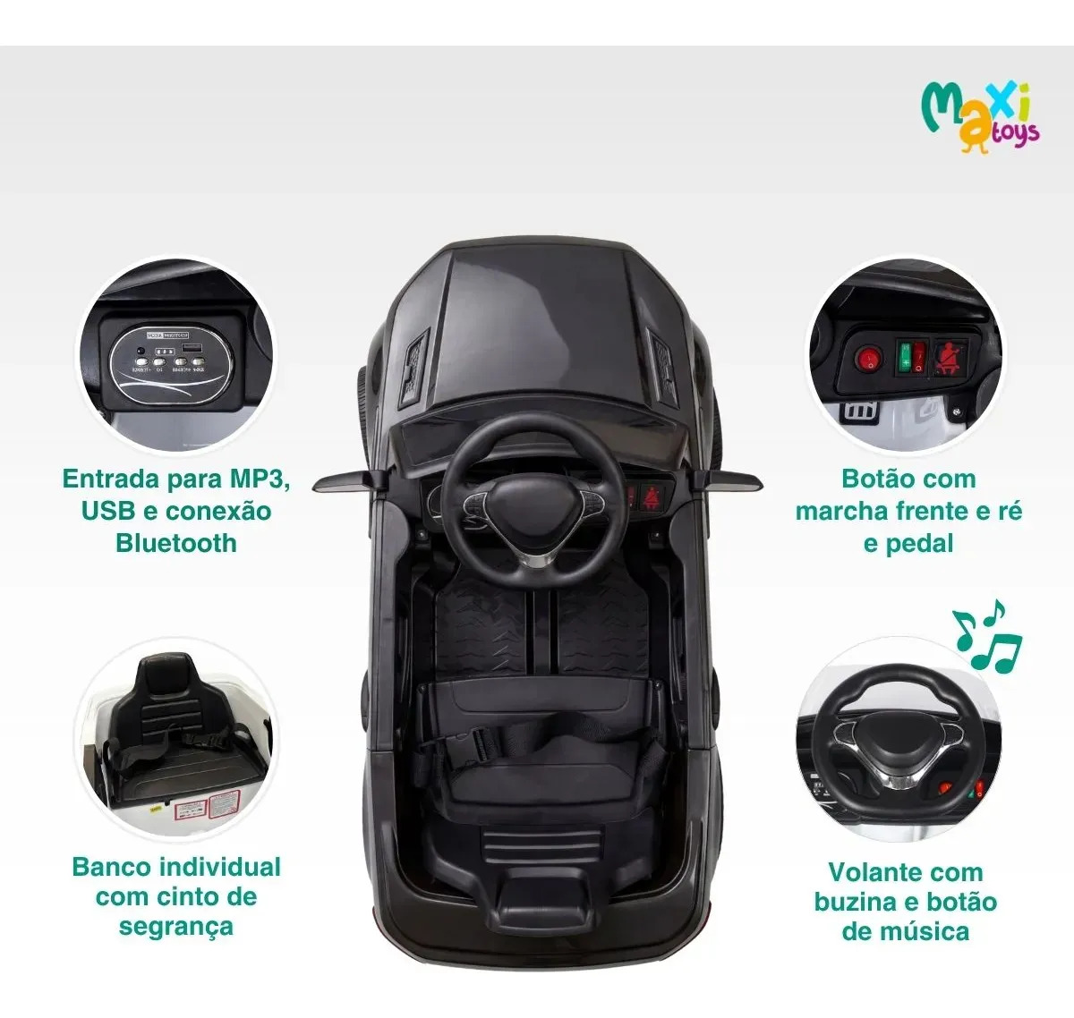 Carro Elétrico Infantil Maxi Rover 6 V Maxi Toys 4