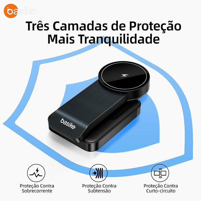 Carregador por Indução Basike Ba 3 em 1 Carga Rápida Magnético sem Fio 3