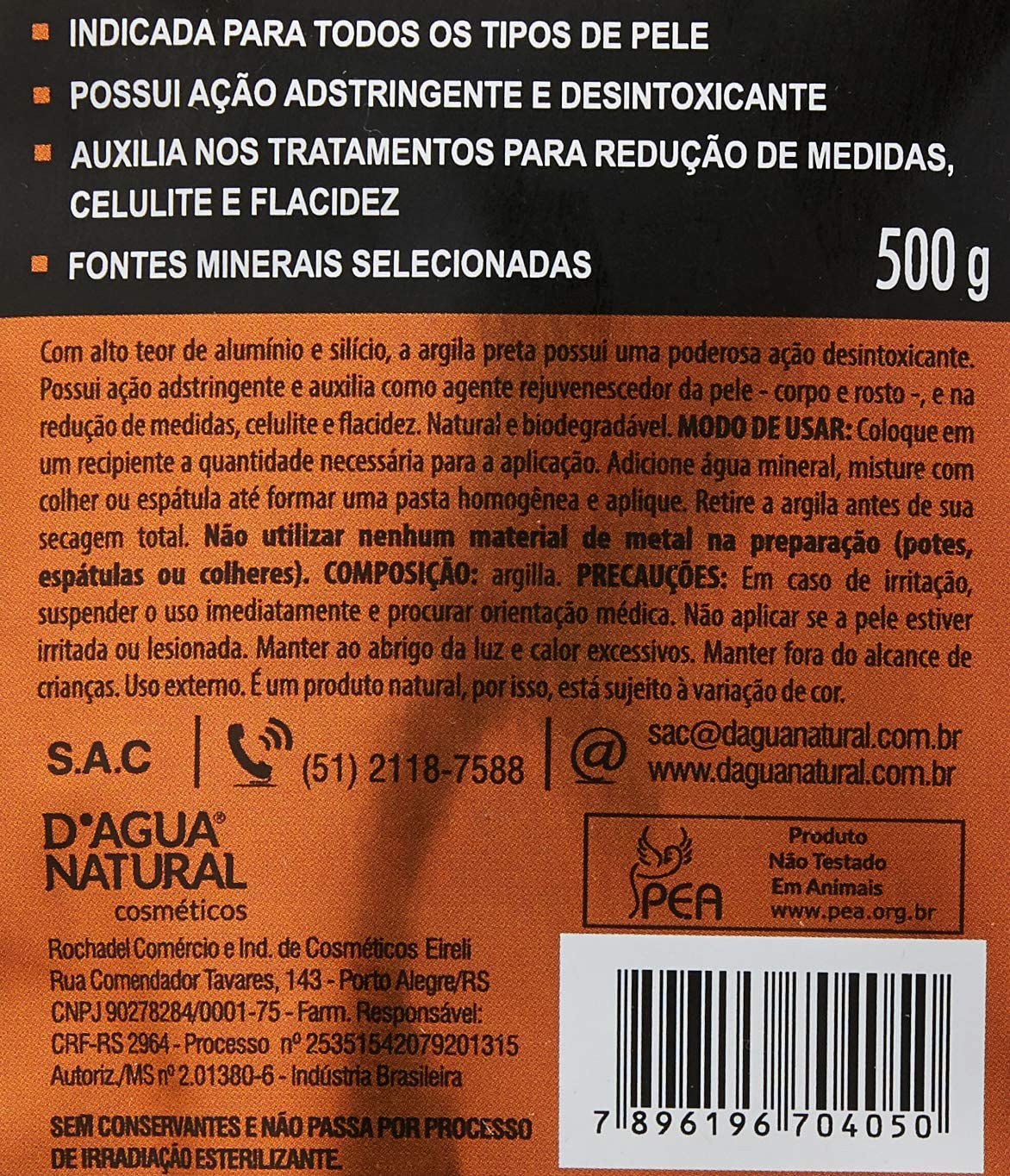 Argila Preta D'agua Natural 2