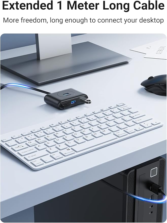 Hub Adaptador USB 3.0 Tipo-A Macho 4 em 1 Preto 5