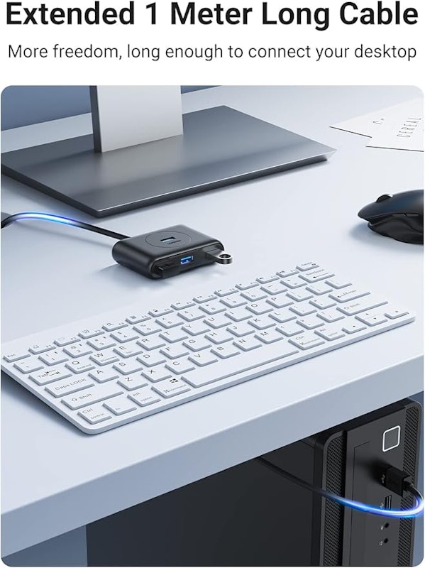 Hub Adaptador USB 3.0 Tipo-A Macho 4 em 1 Preto 5