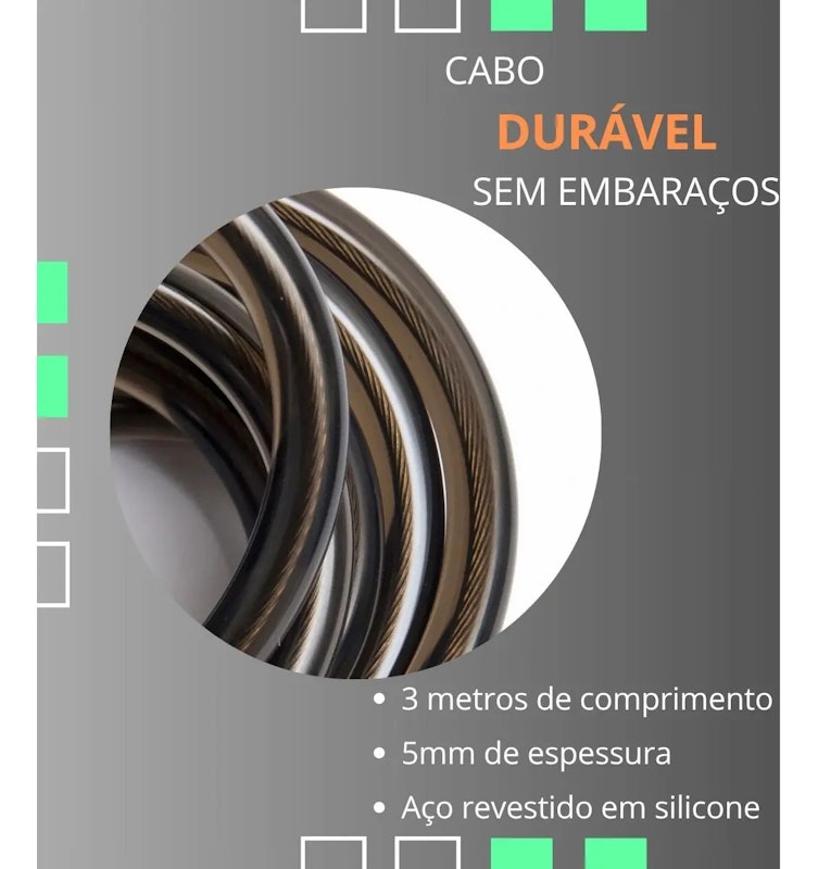 Corda de Pular Profissional com Rolamento Premium Ajustável 3
