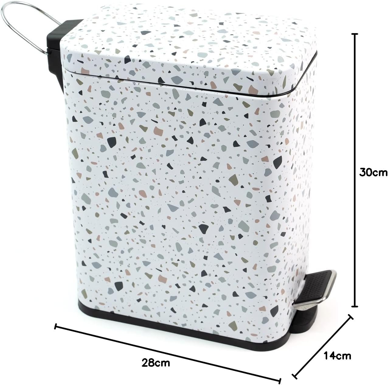 Lixeira Retangular de Metal com Pedal Granilite 4