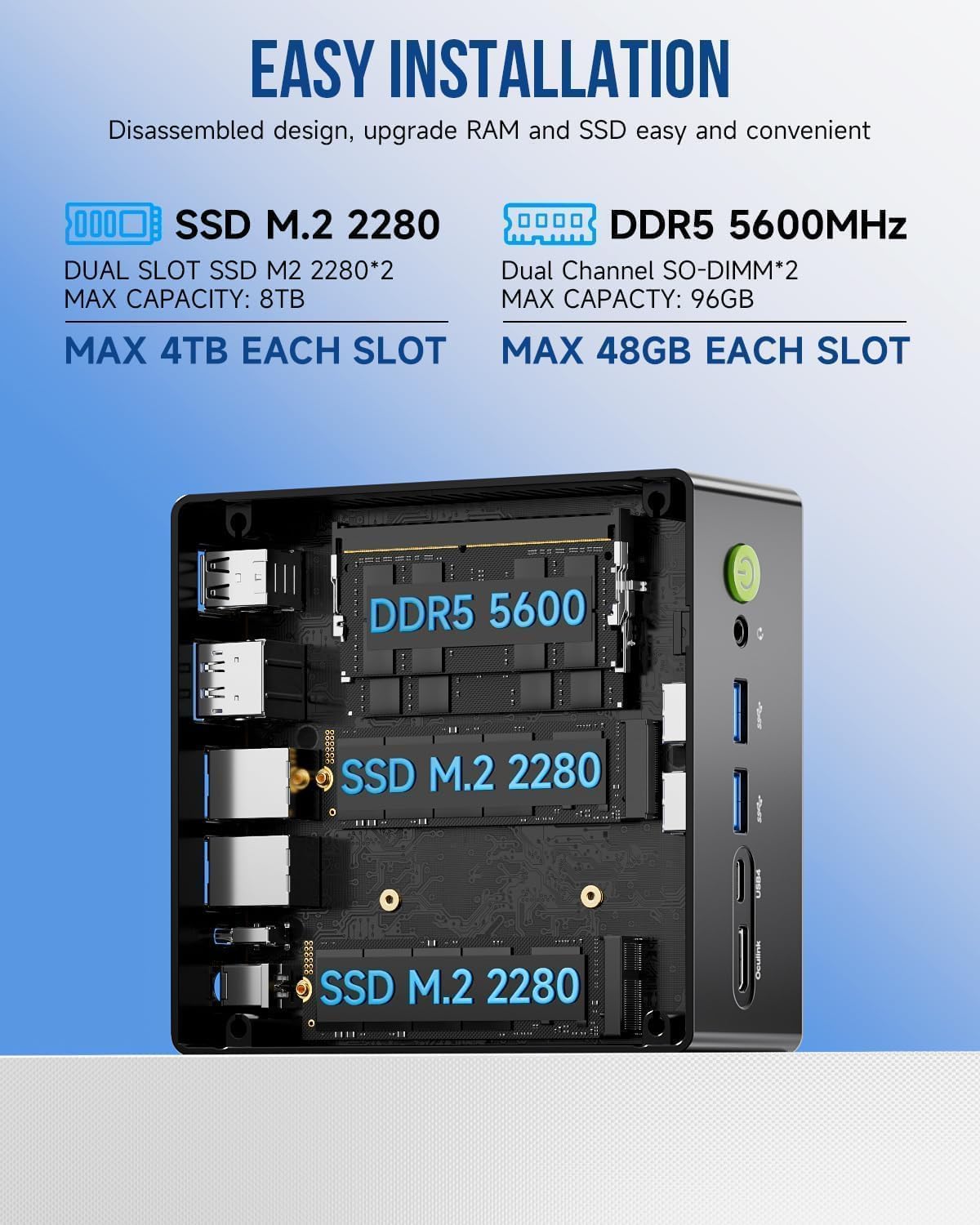 Mini PC AMD Ryzen 7 8845HS NucBox K8 Plus 3