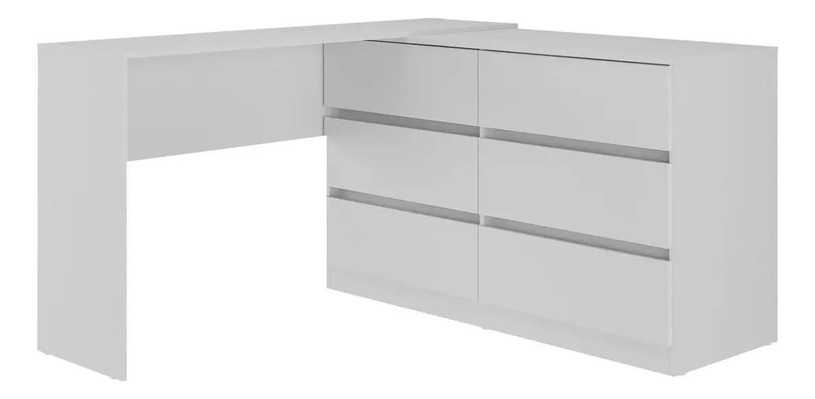 Escrivaninha em L 120 cm c/ 6 Gavetas Flex  4