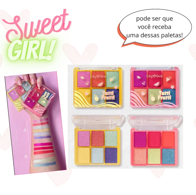 Kit Maquiagem Infantil Meninas Crianças na Caixa Presente Rosa Make Colorida 3