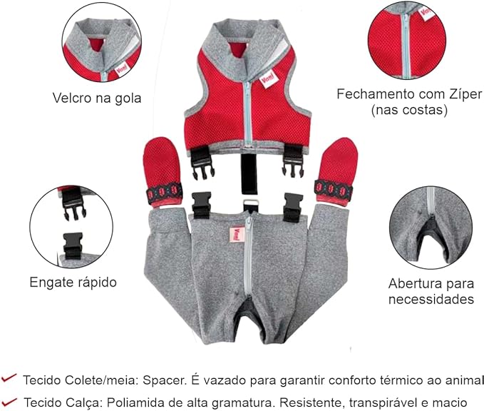 Roupa Protetora para Gato Pernas Traseiras 3
