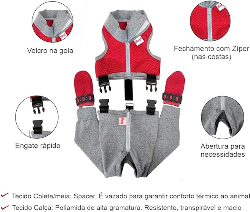 Roupa Protetora para Gato Pernas Traseiras 3