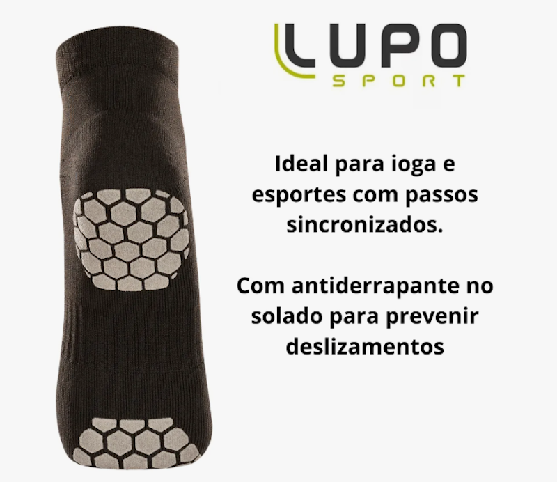 Meia Antiderrapante Pilates Sapatilha Feminina Algodão 3