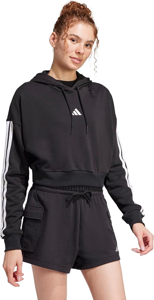 Moletom Capuz Essentials French Terry Crop 3 Listras 5