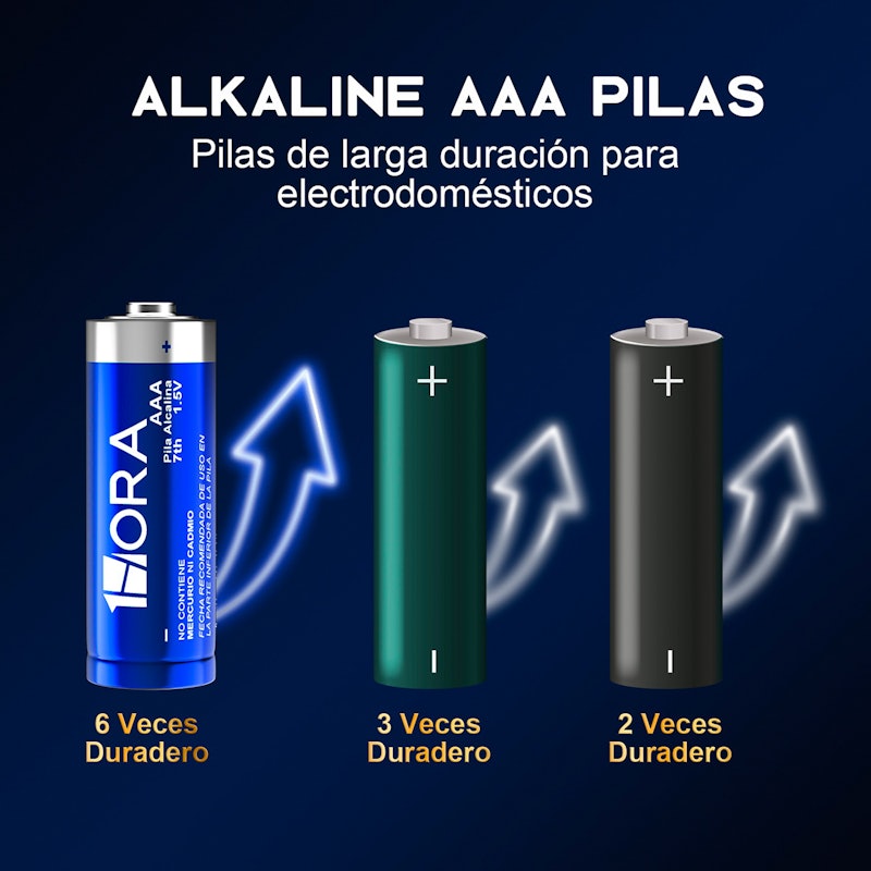 Pilhas Alcalinas AAA 7th 1Hora 2