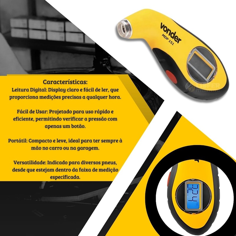 Medidor Digital de Pressão para Pneus MDP 151 4