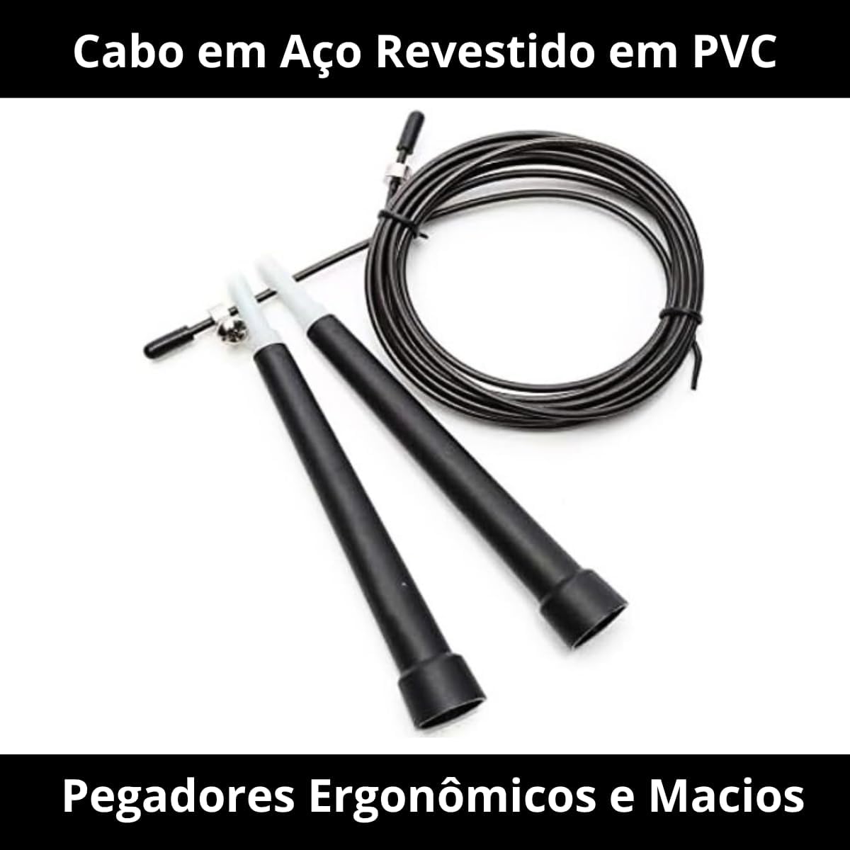 Corda de Pular de Aço Crossfit com Rolamento Profissional 2,6 Metros 4