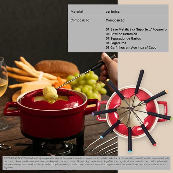 Aparelho de Fondue 13 Peças Cerâmica Linha Fondue 4