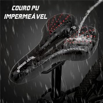 Selim Bike Ciclismo Impermeável Ergonomico Macio Gel Mtb West Biking 3
