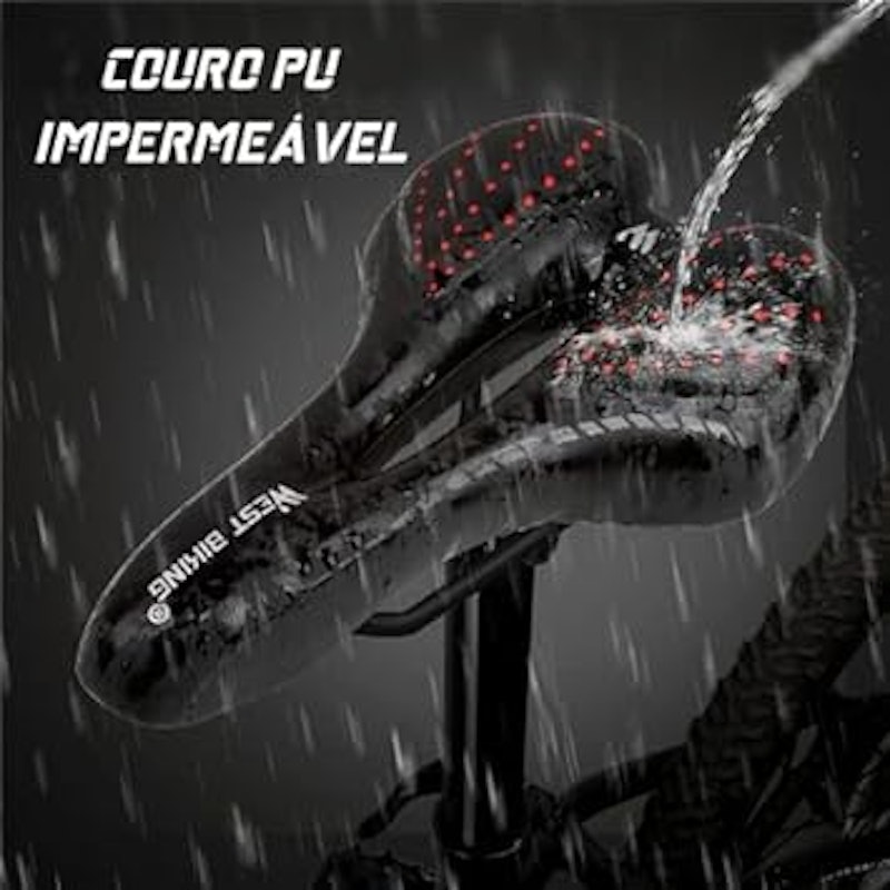Selim Bike Ciclismo Impermeável Ergonomico Macio Gel Mtb West Biking 3