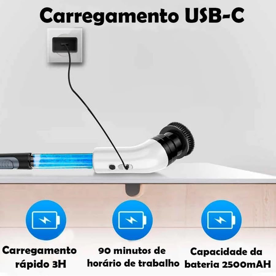 Mop Esfregão Elétrico sem Fio 9 em 1 com Dispenser de Sabão 2