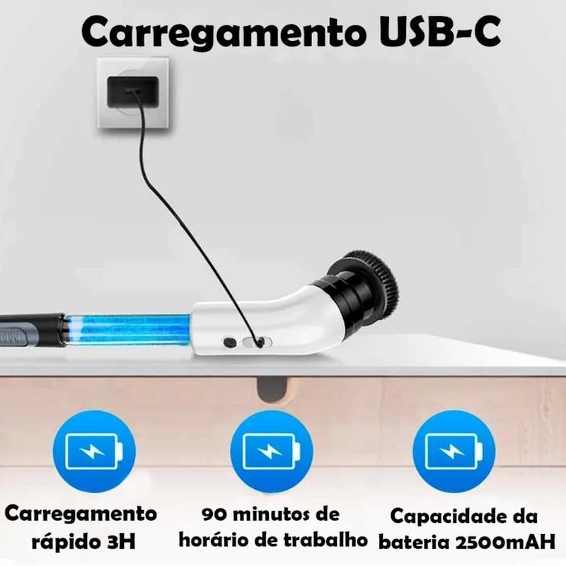 Mop Esfregão Elétrico sem Fio 9 em 1 com Dispenser de Sabão 2