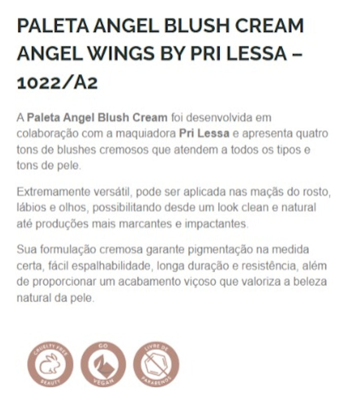 Paleta Angel Blush Cream Angel Wings by Pri Lessa 4