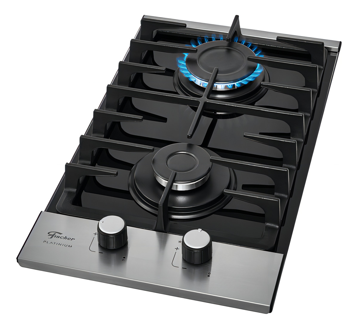 Cooktop a Gás Fischer 2 Bocas Platinium com Trempe de Ferro Fundido Mesa Vidro Bivolt 5